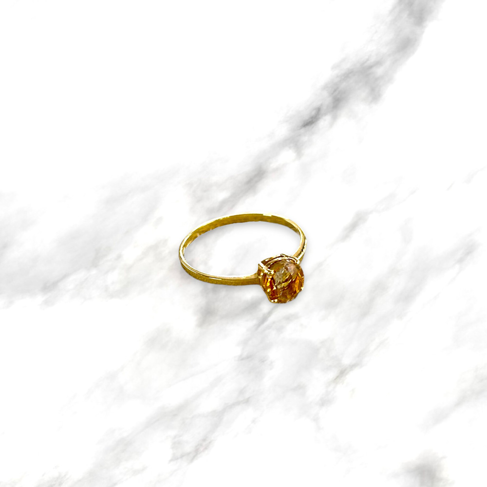 Anello in oro giallo 18kt con topazio citrino