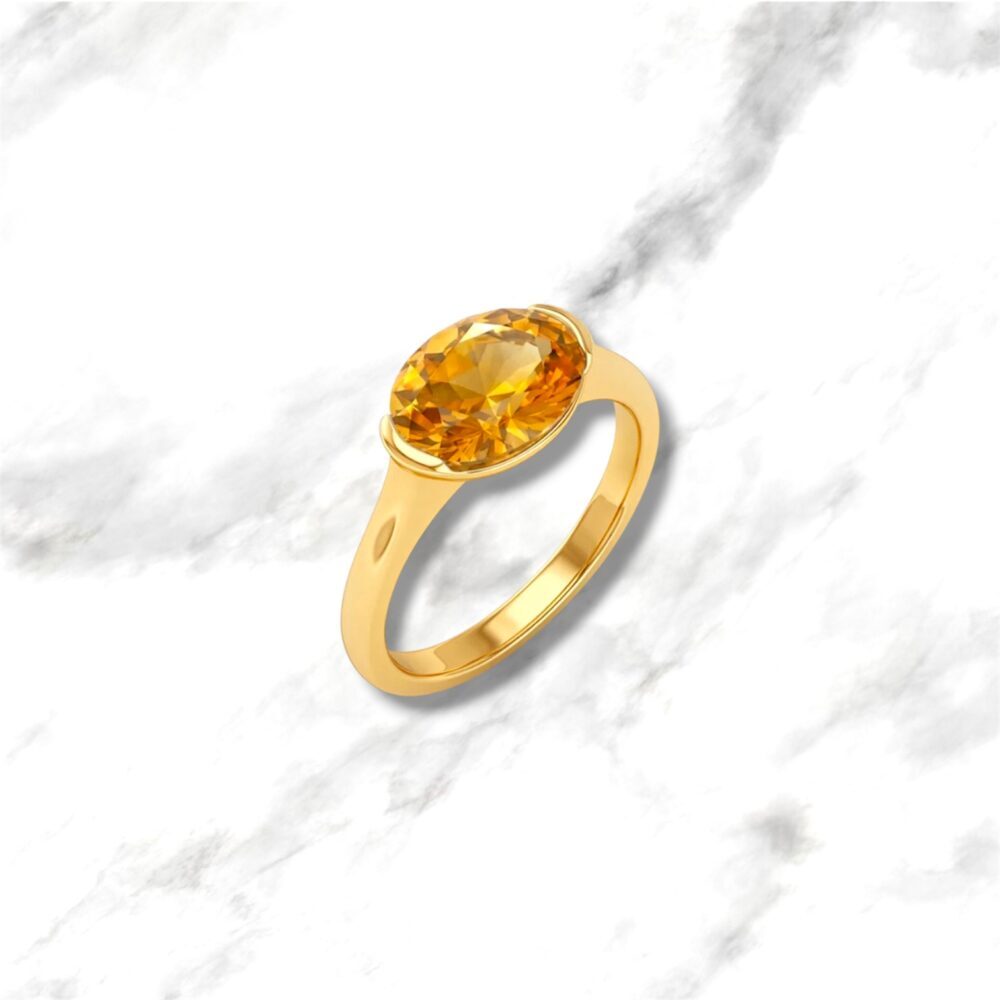 Anello in oro giallo 9kt con topazio citrino